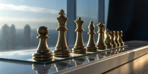 Strategic chess pieces on a board for finding the best alternative investment platforms.