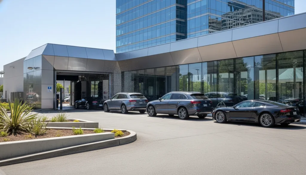 Modern express car wash facility for investors researching how to invest in a car wash