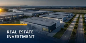 Modern flex industrial real estate buildings